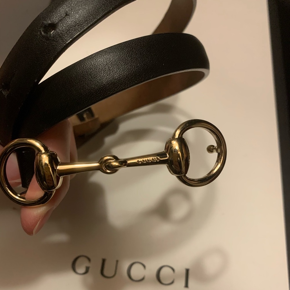 Authentic Gucci Leather Skinny Belt